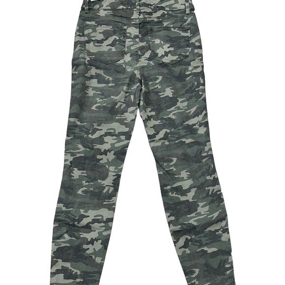 Junior’s Vanilla Star 9 Medium Green Olive Camo Jeans Pants Stretch Torn Ripped - Picture 4 of 11
